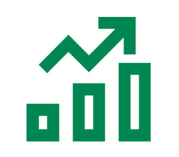 Icon für die Renditechance vom Fondssparplan - Steigende Säulen in einem  Balkendiagramm