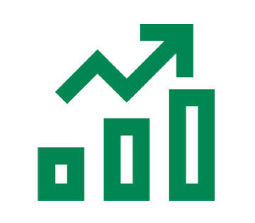 Icon für die Renditechance vom Fondssparplan - Steigende Säulen in einem Balkendiagramm