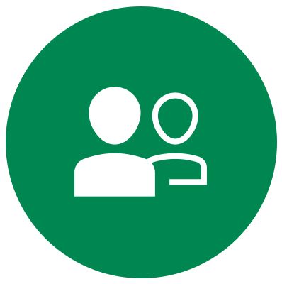 Grünes Icon mehrerer Personen - Kundennähe