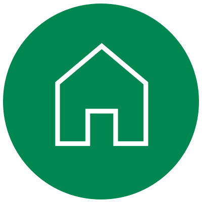 Grünes Icon - Symbol für ein Haus