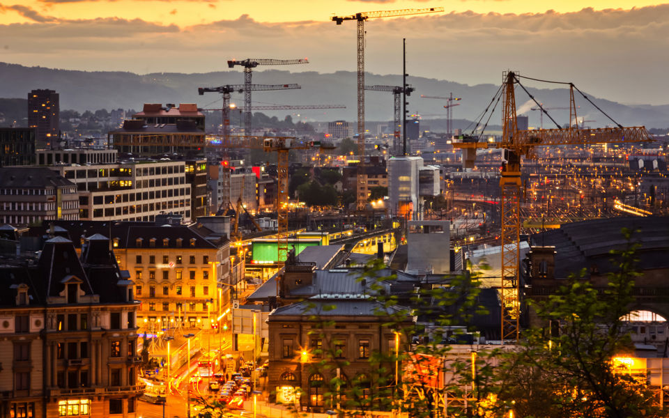 Skyline von Zürich am Abend