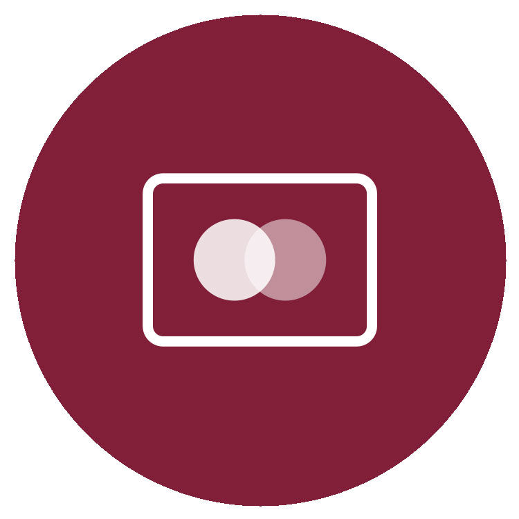 Rotes Icon als Symbol für die Debit Mastercard