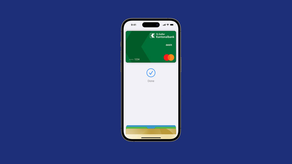 Debit Mastercard der St.Galler Kantonalbank mit Apple Pay