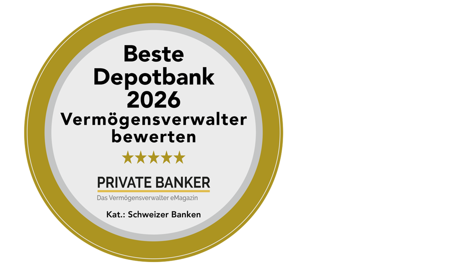 Auszeichnung "Beste Depotbank 2026" für die St.Galler Kantonalbank durch das eMagazin "Private Banker"