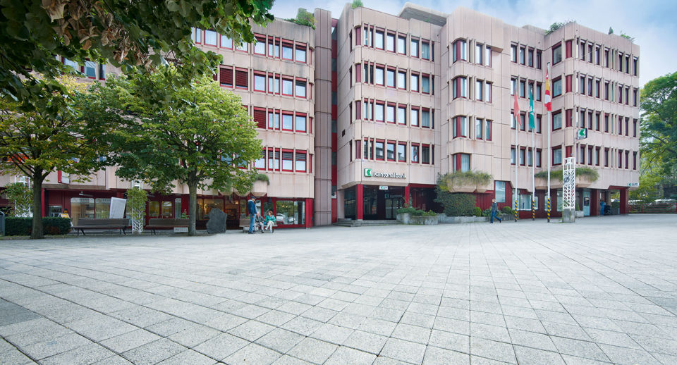 Ansicht vom Gebäude der Niederlassung der St.Galler Kantonalbank in Rorschach
