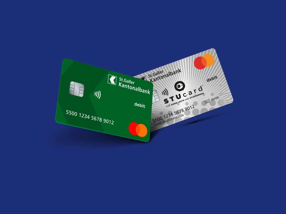 Debit Mastercard und STUcard der St.Galler Kantonalbank