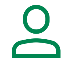 Icon einer angedeuteten Person in grün