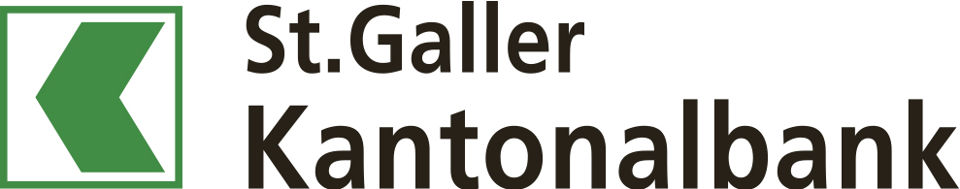 Das Logo und der Schriftzug der St.Galler Kantonalbank vor weissem Hintergrund
