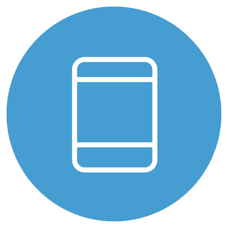 Blaues Icon Smartphone - digitale Services